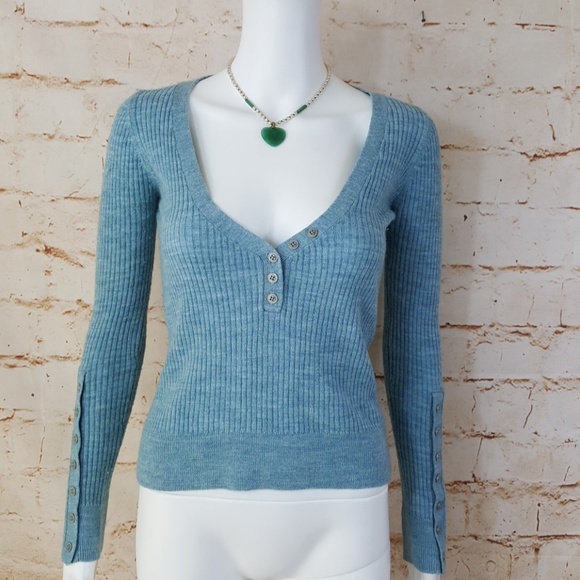 Free People Sweaters - Free People v neck button trim pullover sweater